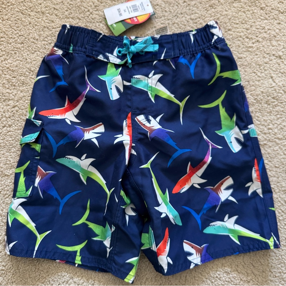 L.L. Bean Blue and Green Swim Shorts